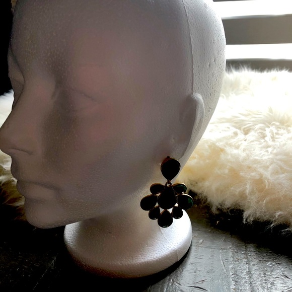 Turquoise and Wood Detail Earrings - Picture 2 of 2